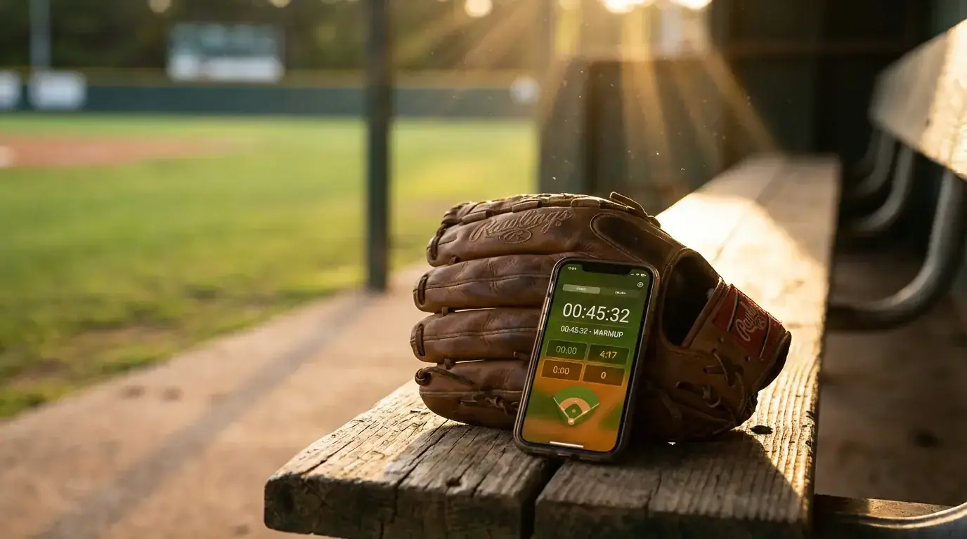 Baseball glove resting on a dugout bench beside a smartphone displaying cryptocurrency odds