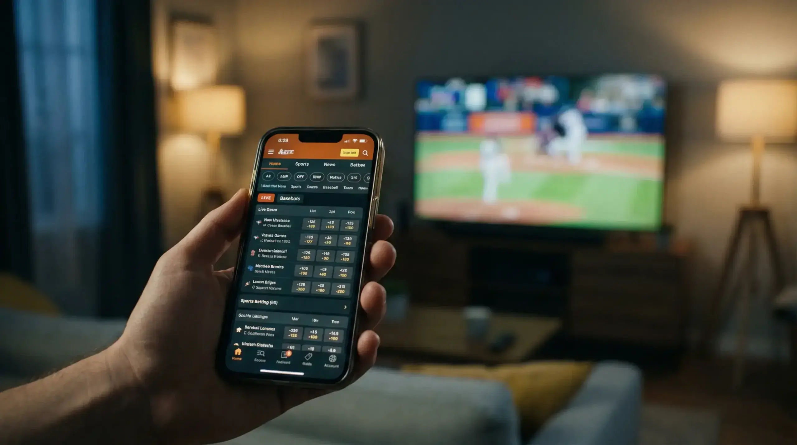 Mobile phone showing crypto MLB betting interface with wallet connection and live odds